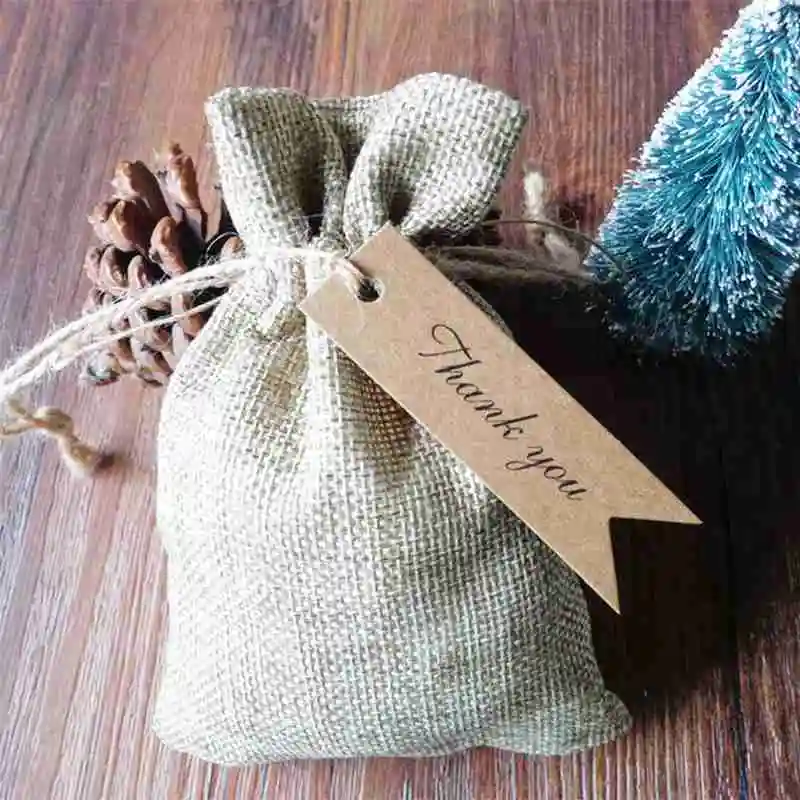

100PCS Handmade Hang Tag Kraft Paper Tags Thank You Gift Tag Labels Packaging Tags for DIY Wedding Party Gift Or Candy Tags