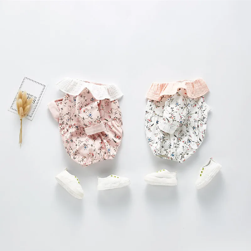 Комбинезон детский с длинным рукавом на весну цветочным принтом | Мать и ребенок