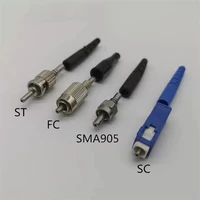 10pcs st fc sma905 1000um 2000um fiber optic connector metal ferrule 1mm inner dia for plastic big optical fiber free shipping