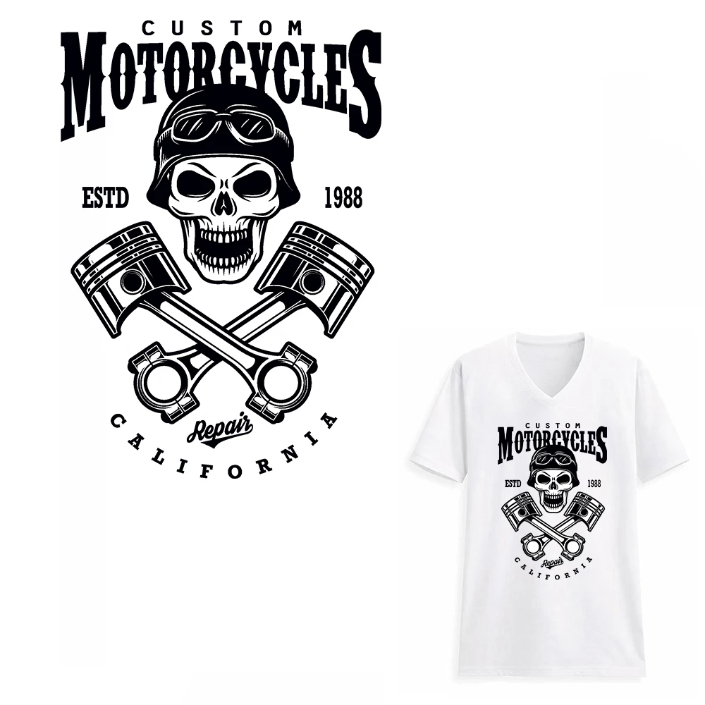 XC ретро череп Одежда патч для мужчин наклейки аппликации панк Рок Мотоцикл