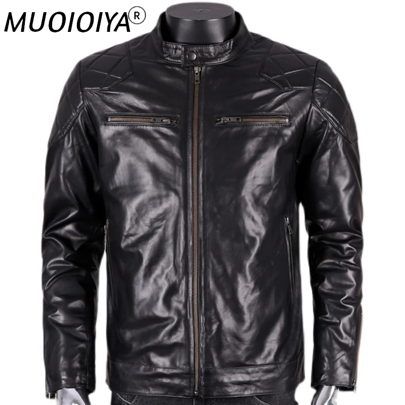 

Special offer! Sheepskin Men's Leather Jacket Youth Slim-Fit Motorcycle Genuine Leather Jacket Male