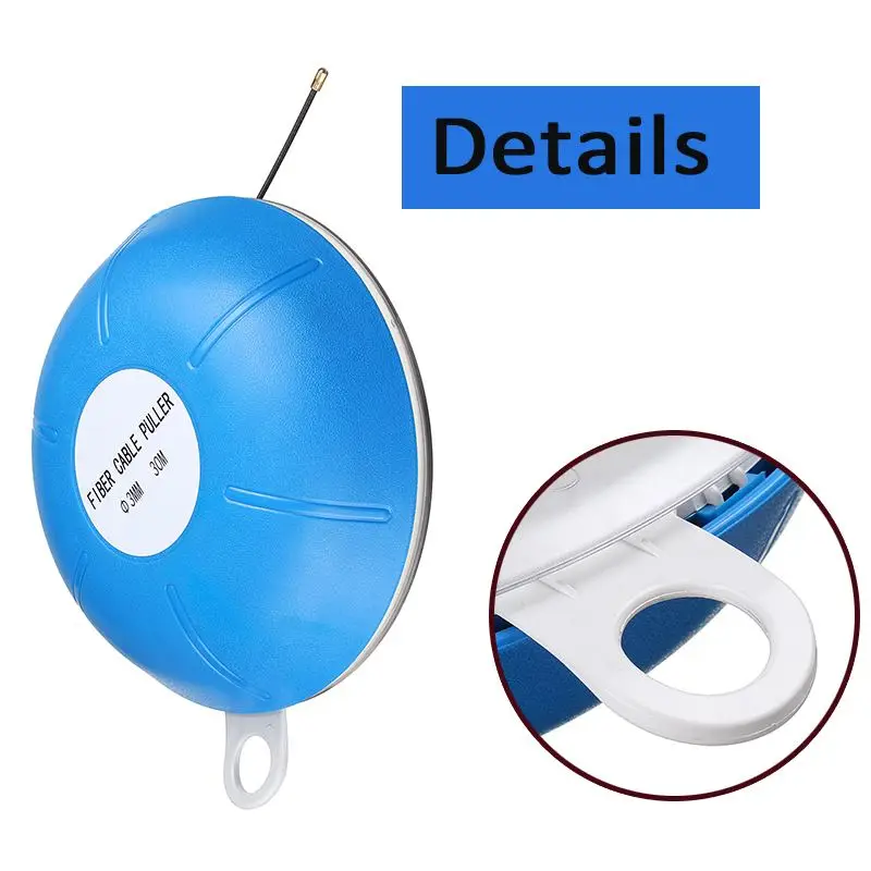 3mm 30 Meter Blue Guide Device Fiberglass Electric Cable Push Pullers Duct Fish Tape Wire Reel Puller