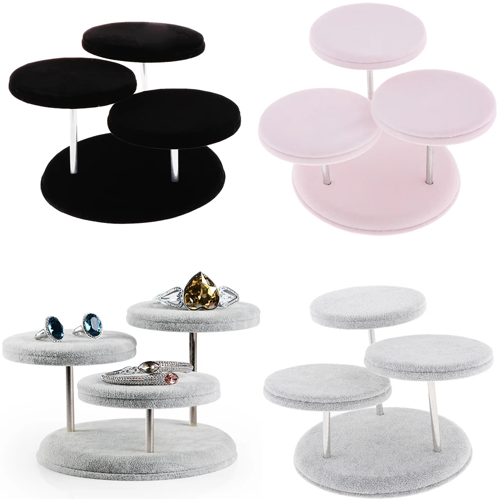 

Triple Tier Table Shape Stand Jewelry Display Necklace Earring Bracelet Tray
