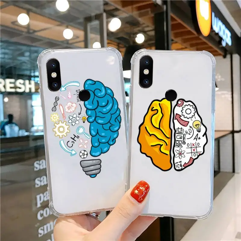 

Brain Test Puzzles Games pattern Phone Case Transparent for xiaomi Redmi note k 7 6 40 9 6 5 10 11 A T se pro lite ultra