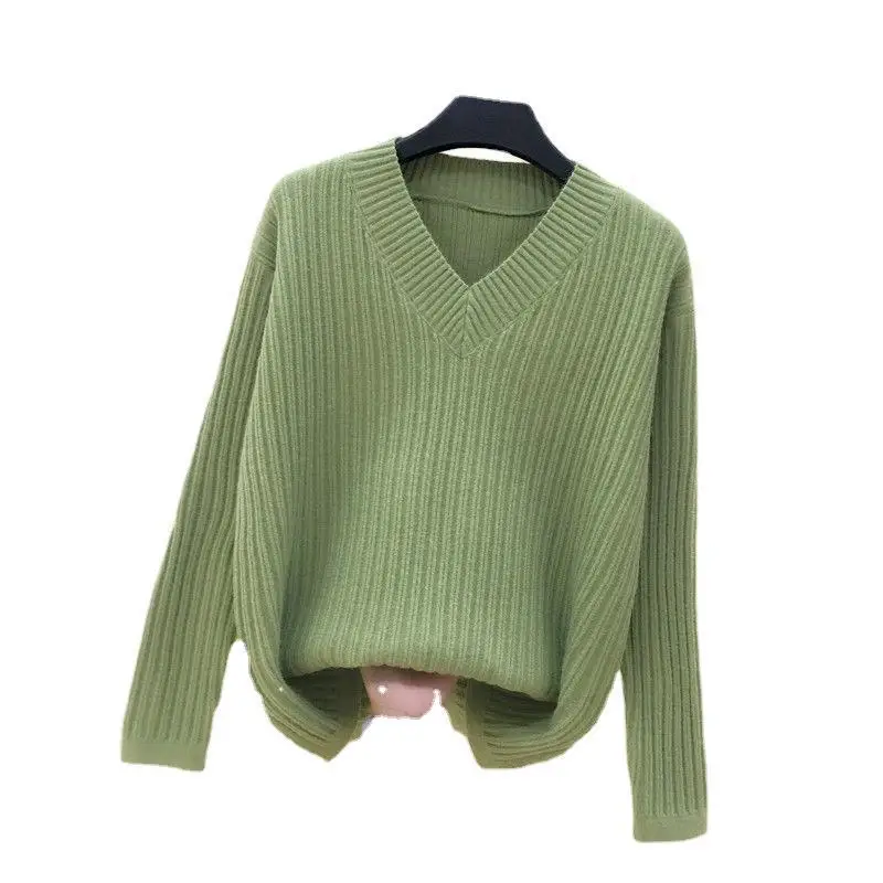 

Осень Новый корейский стиль Харадзюку короткий свитер с v-образным вырезом джемпер свитер женский Свободный Повседневный Sueter Mujer Wn *