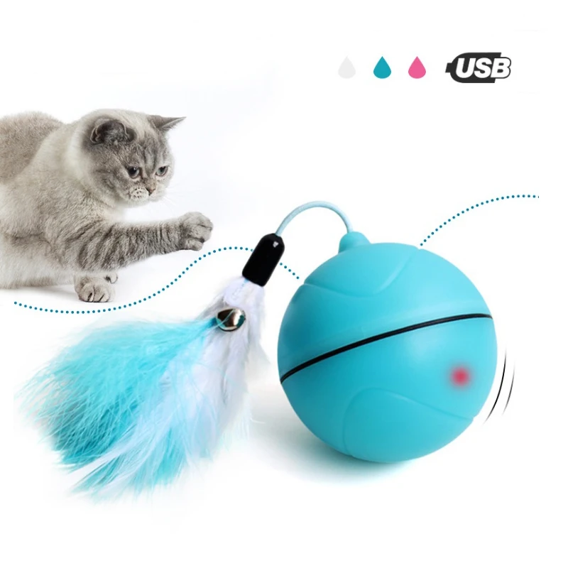 HIPET электрическая игрушка для кошек, Интерактивная USB Автоматическая вращающаяся игрушка для собак, шар для домашних животных, умный светодиодный лазерный красный светильник, забавные игрушки для кошек