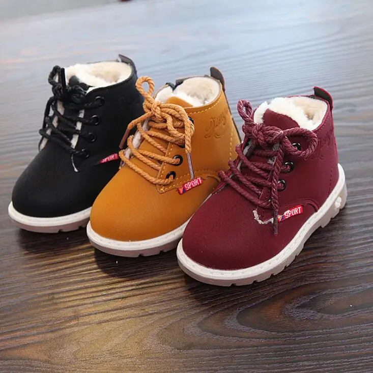 Новинка осенние детские зимние ботинки Детские Зимние ботильоны для девочек