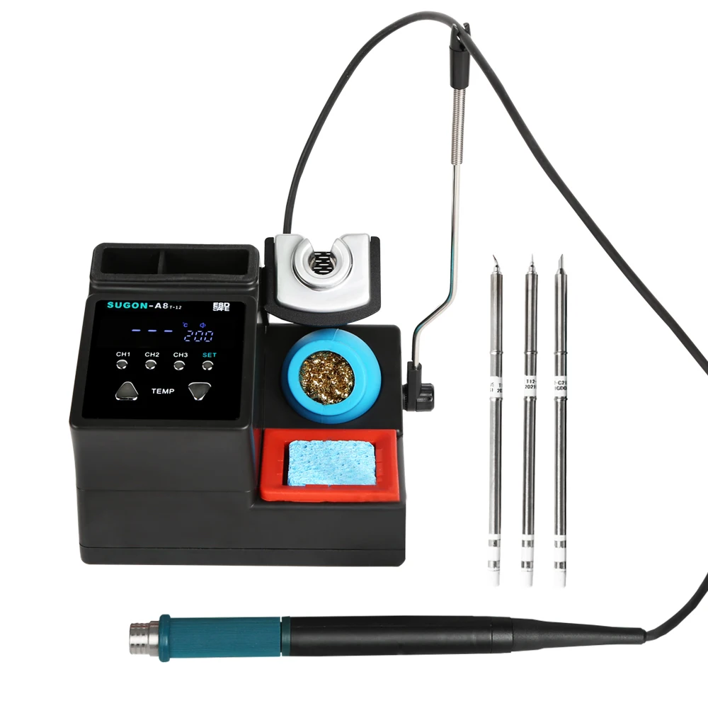 

Фотопаяльная станция T12, сварочная станция 2s с быстрым нагревом, дисплеем, регулируемой температурой, спящим временем, инструмент для ремон...