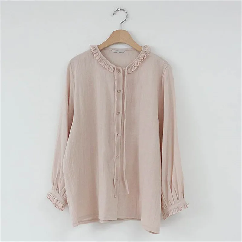 Тонкая свободная новая белая рубашка цвета хаки винтажные Женские топы с