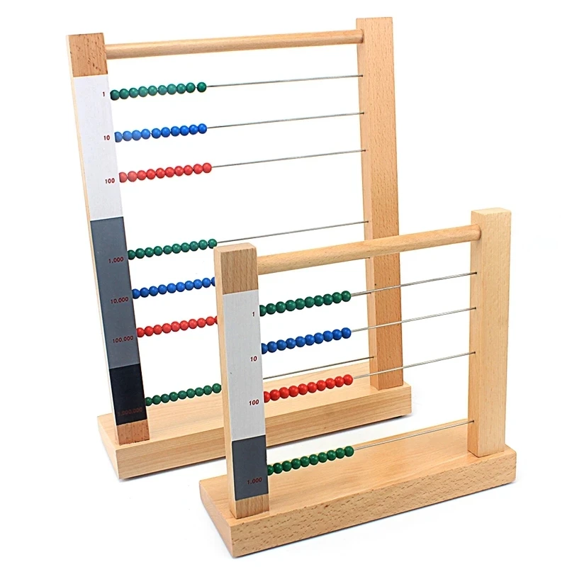 Montessori-marco de madera para ejercicios de multiplicación, cuentas para bebés, materiales de matemáticas, juguete educativo para aprender matemáticas