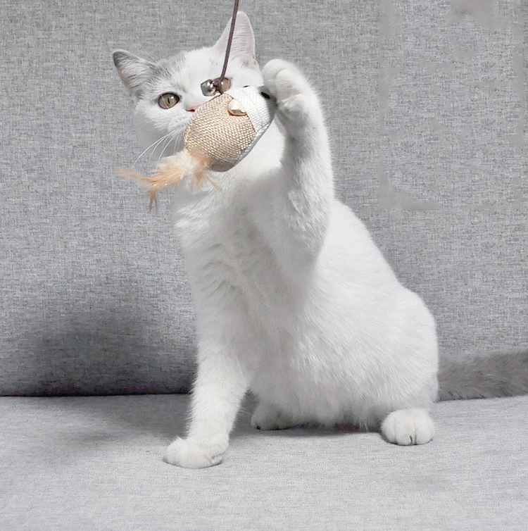 40 см игрушки для домашних животных кошек льняная палочка Ловец трость