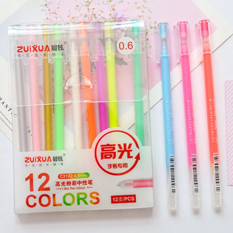 12 цветов Fineliner ручка консилер набор искусства Эскиз Рисование детей тонкий