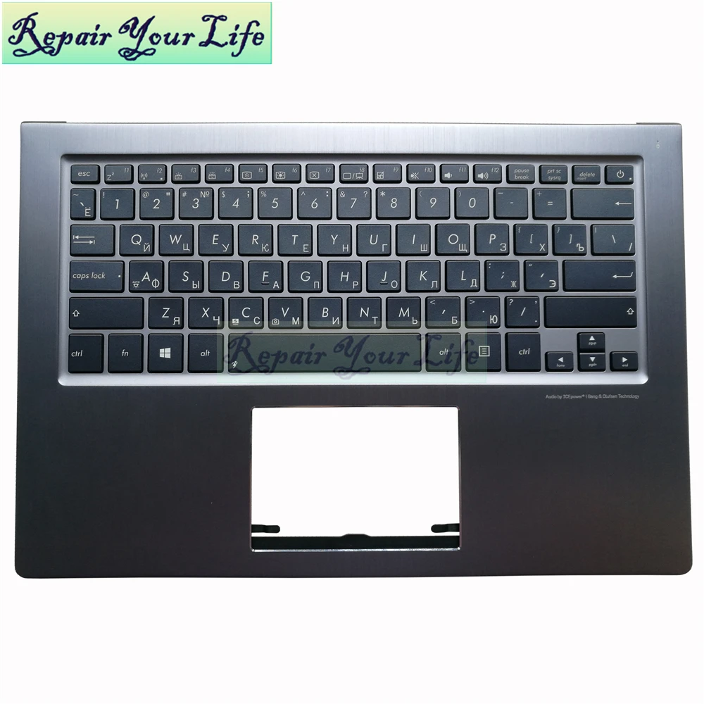 

Laptop keyboard For Asus UX302L UX302 UX303L RU Russian blue KB backlight gray topcase palmrest 0KN0-QF1RU13 1436D50069