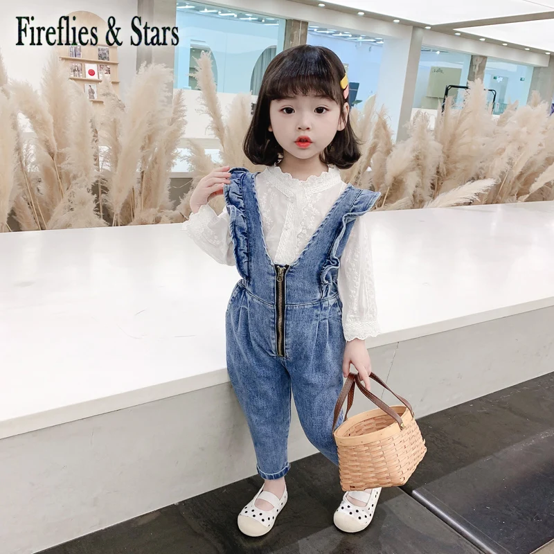 Комбинезон джинсовый для девочек 1 6 лет хлопок цвет в