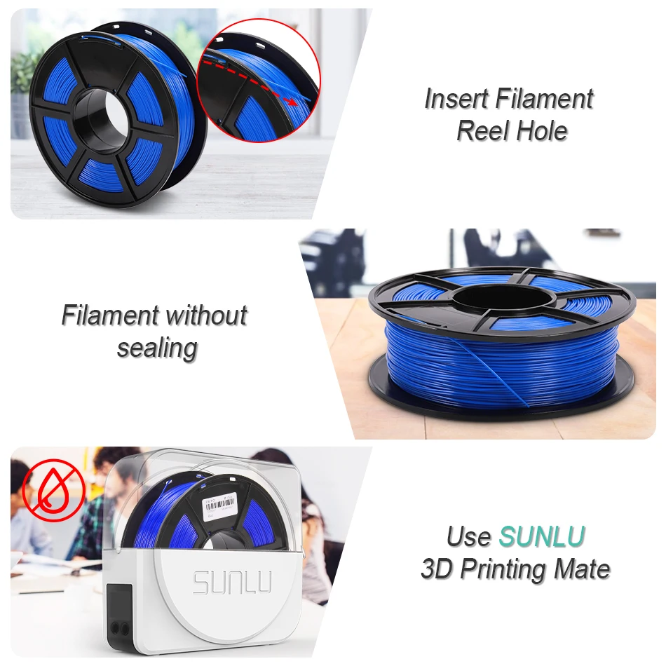 SUNLU PETG 3D Filament 1.75mm 1KG 2.2lb Printer Dimensional Accuracy +/- 0.02mm Translucence | Компьютеры и офис