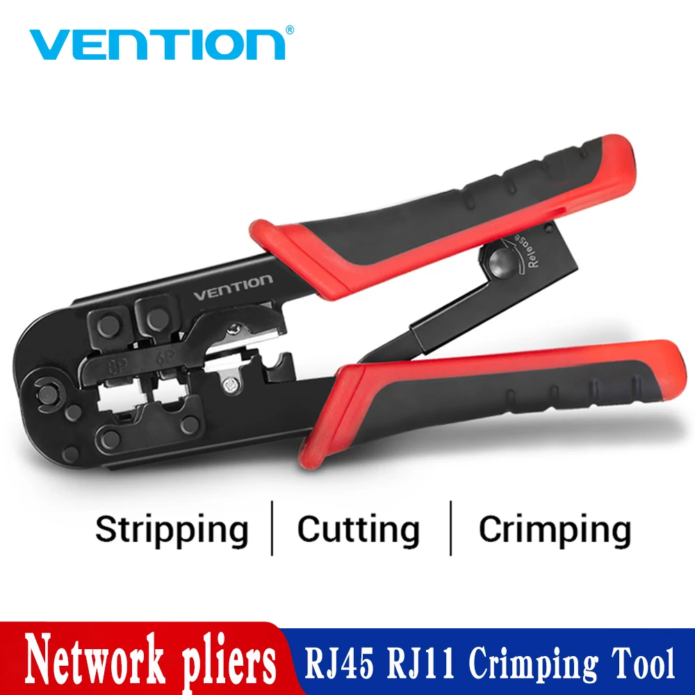 Vention RJ45 Crimping Tool Network Cable Crimper Cutting Tools Kits Crimping Stripper Punch Down RJ45 RJ12 RJ11 Ethernet Cable