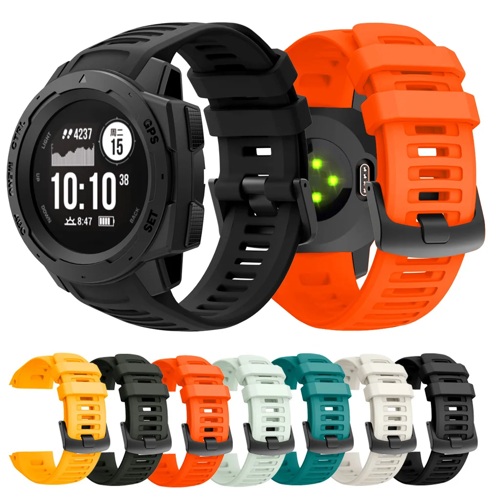 For Garmin Instinct Tactical Smart Watch Strap Sport Silicone Wrist Strap band Easyfit Replacement Bracelet 22mm Watchband