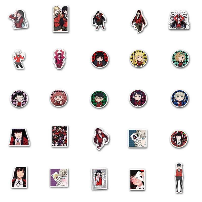 

50pcs/pack Japanese anime Kakegurui Stickers For Motorcycle Notebook Computer Car DIY Children's Toys Refrigerator Guitar
