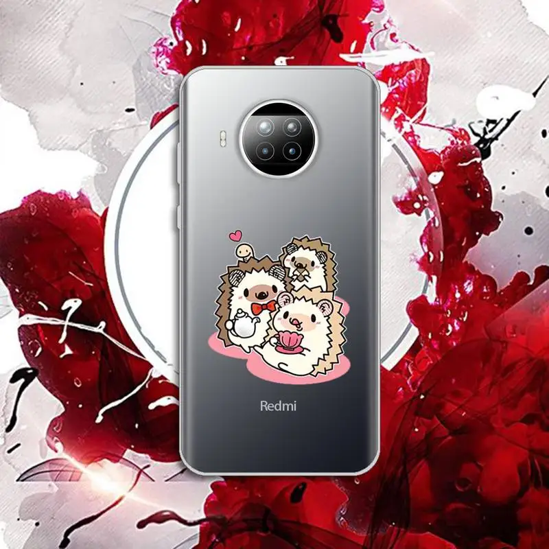 

Animal lovely cartoon hedgehog Phone Case Transparent for Xiaomi Redmi note 10 t 8 9 pro lite 11