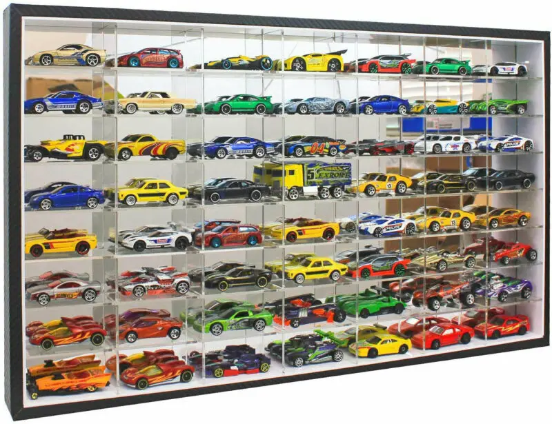 

Подставка для чехла 56 Hot Wheels 1:64 Scale с отлитым под давлением дисплеем, без двери, зеркальная задняя сторона