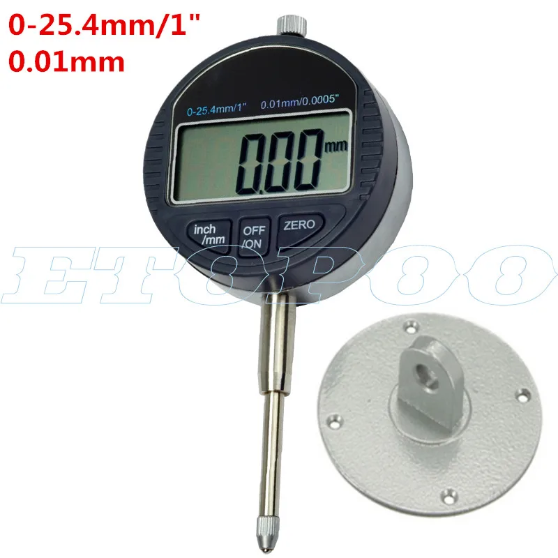 0-25.4mmx0.01mm 25,4 мм 0,001 мм цифровой индикатор Электронный микрометр цифровой микрометр метрический/дюйм 0-12,7 мм/0," циферблат индикатор Калибр - Цвет: 0-25.4mmx0.01mm