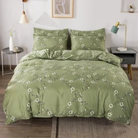 simple flowers duvet cover set with 2 pillowcovers soft brushed microfiber tropical leaf plant bedding set for kids women girls