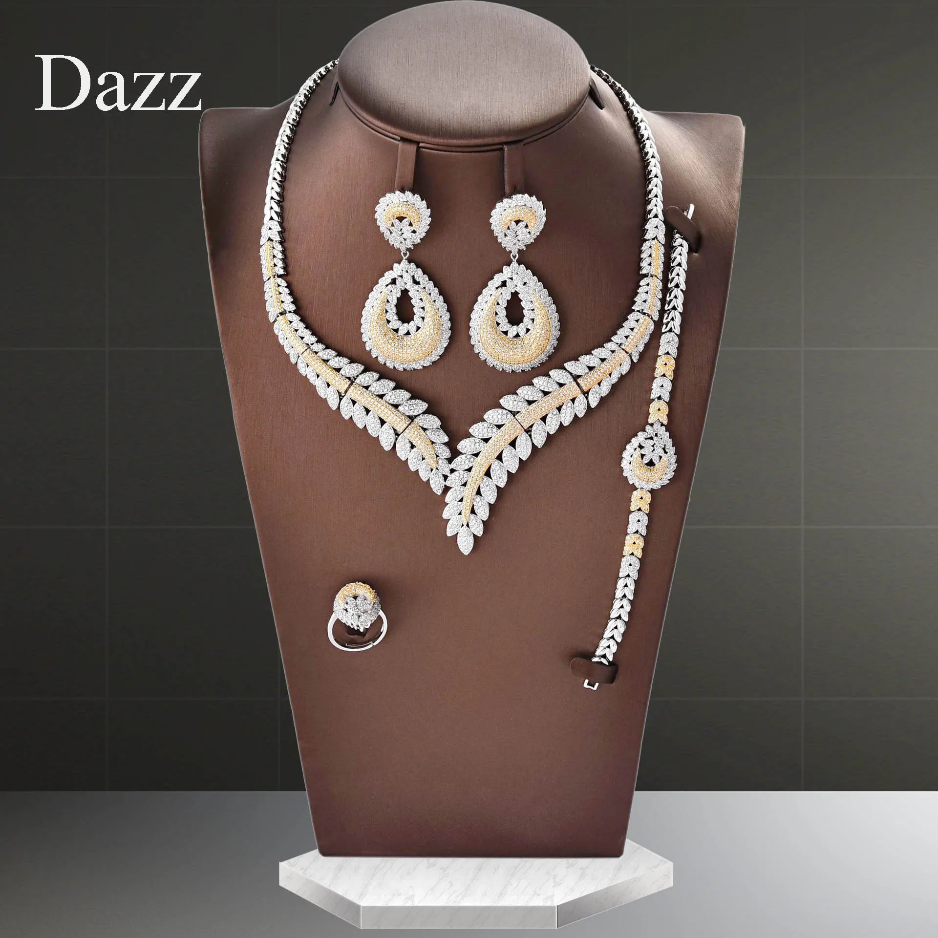 Комплект ювелирных изделий Dazz Женский роскошный комплект из двух цветов с
