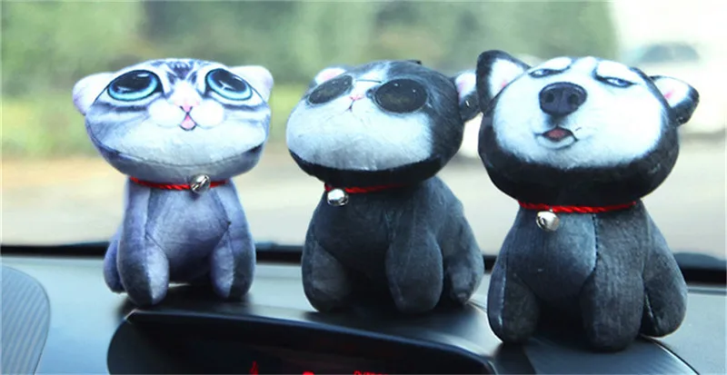 Мультяшный автомобильный орнамент 3D кошка собака кукла освежитель воздуха автомобиль Стайлинг приборной панели украшения игрушка для домашних животных Авто Подвесная собака кошка украшение автомобиля