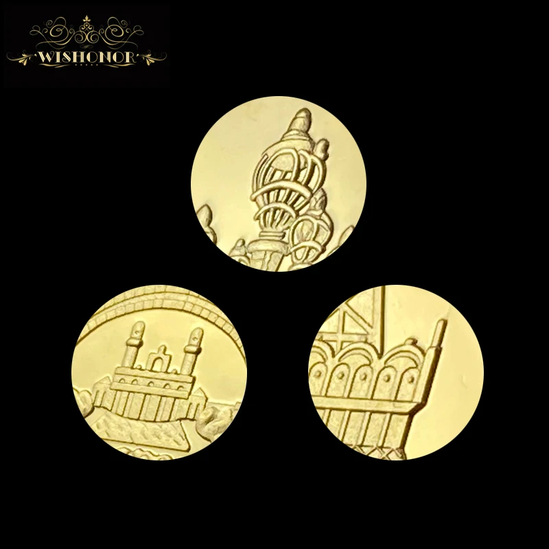 Французская памятная монета в Париже модная Обычная позолоченная Эйфелева башня