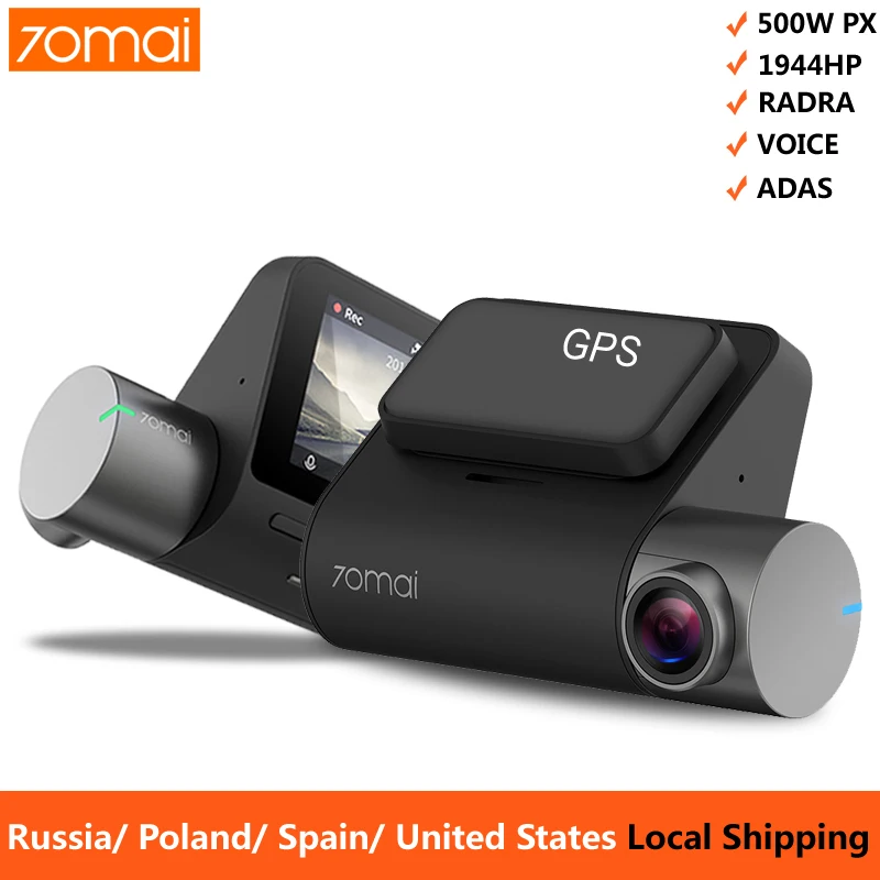 Russian Version 70mai Pro автомобильный видеорегистратор 1944P авторегистраторы GPS ADAS видеорегистраторы автомобильные 70 mai car Dashcam ночное видение WiFi видео регистратор видеорегистратор с антирадаром