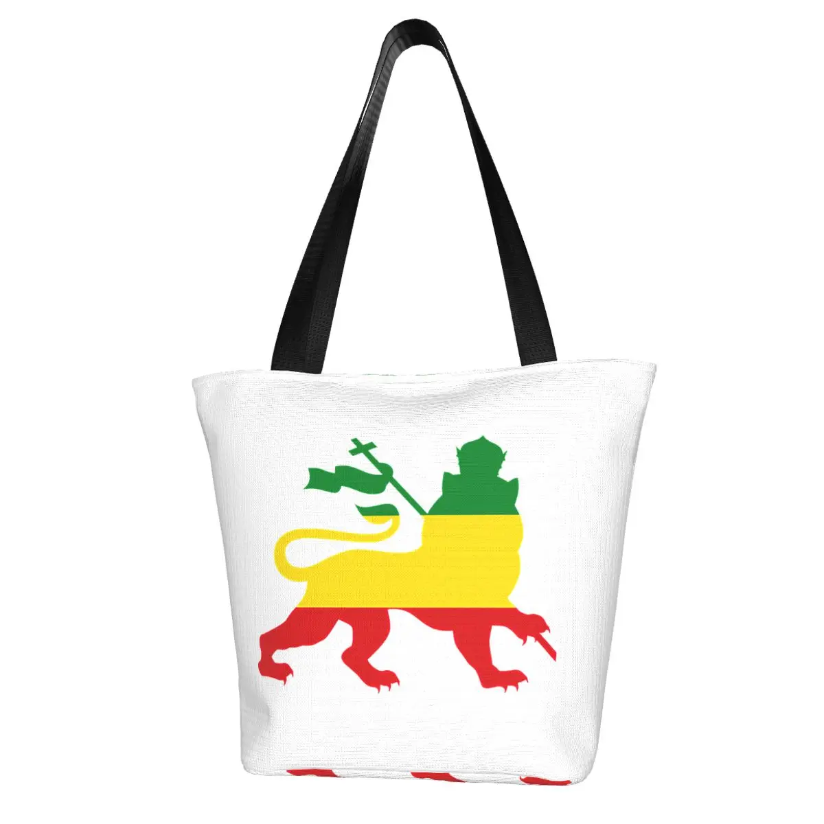 Lion Of Judah Rasta Jamaican Reggae Shopping Bag Aesthetic Cloth Outdoor Handbag Female Fashion Bags