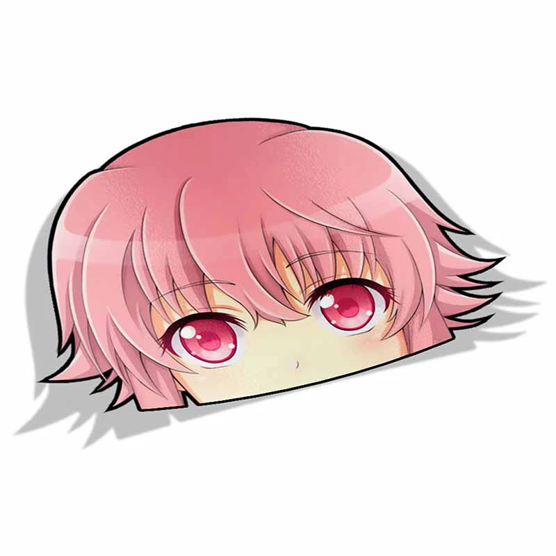 

Fuzhen Boutique Decals Exterior Accessories Car Sticker for Yuno Gasai Future Diary Peeker Big Head Anime Vinyl Decal PVC 13cm