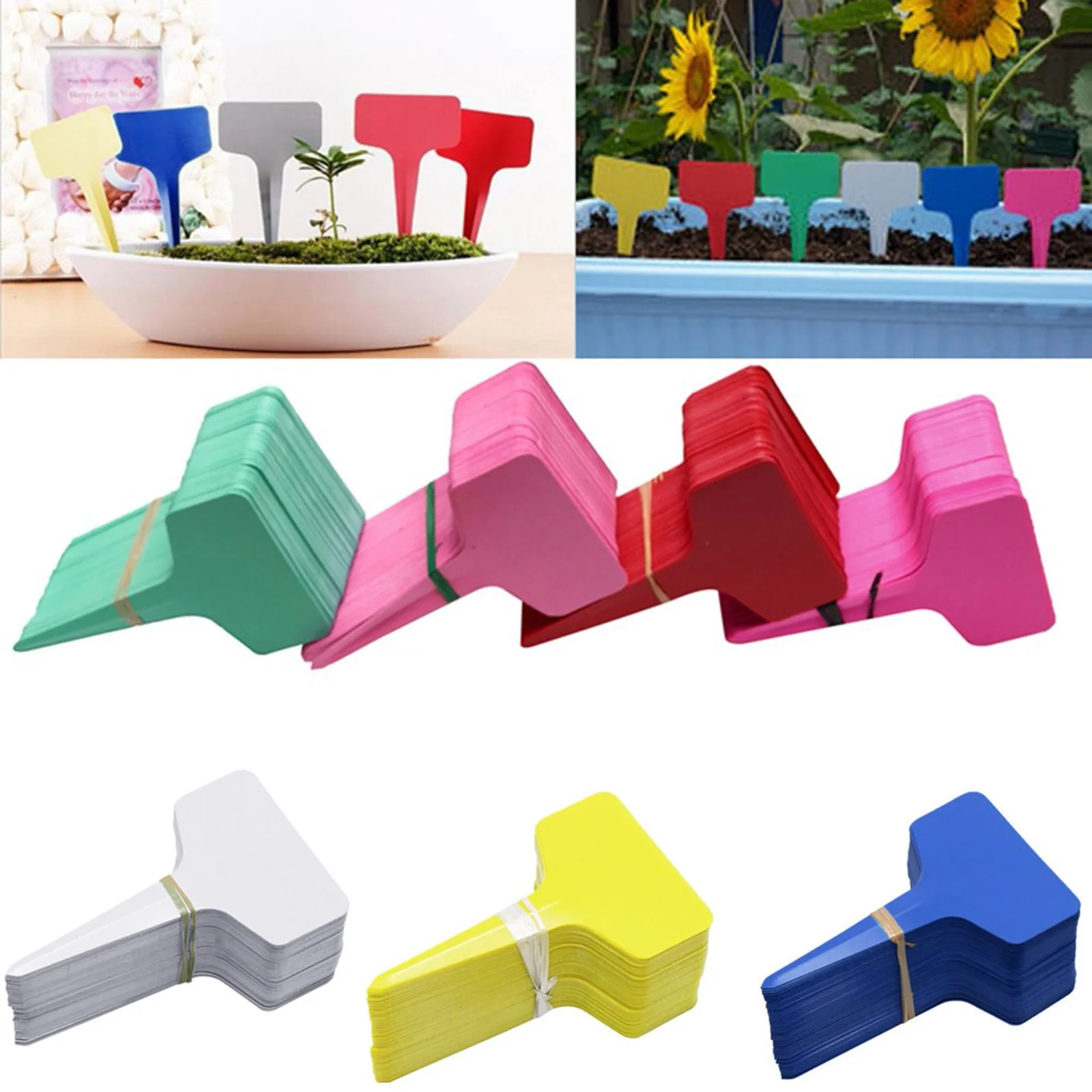 100 шт. пластиковые Т образные маркеры для растений лоток питомник садовые