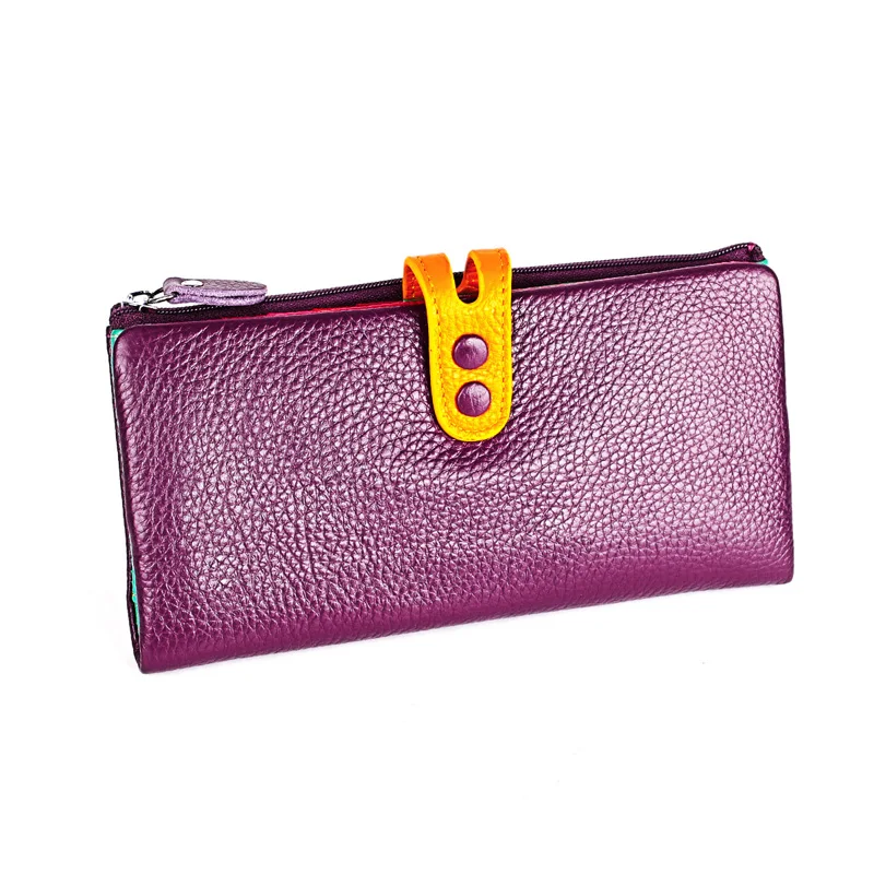 Женский кошелек из натуральной кожи на молнии с отделением для телефона|Женские