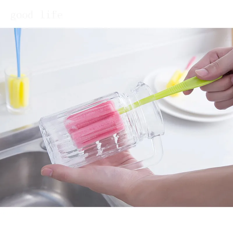 Чистящие щетки губчатая щетка для бокалов бутылка кофейного чая стеклянная