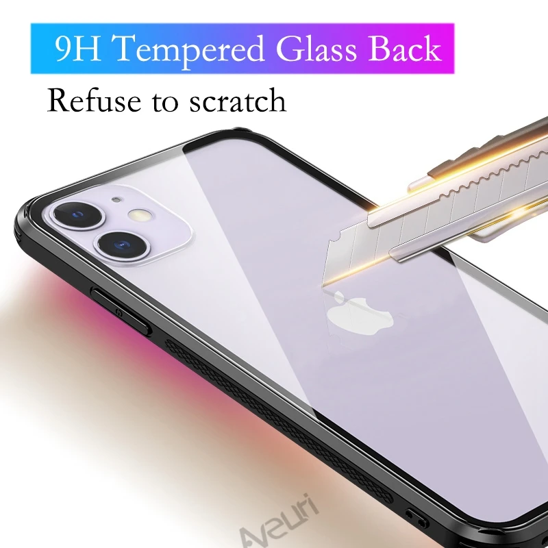 transparent glass i phone case on for iphone 12 mini 11 pro max x xr xs max cover case for iphone se 2020 6 s 6s 7 8 plus coque free global shipping