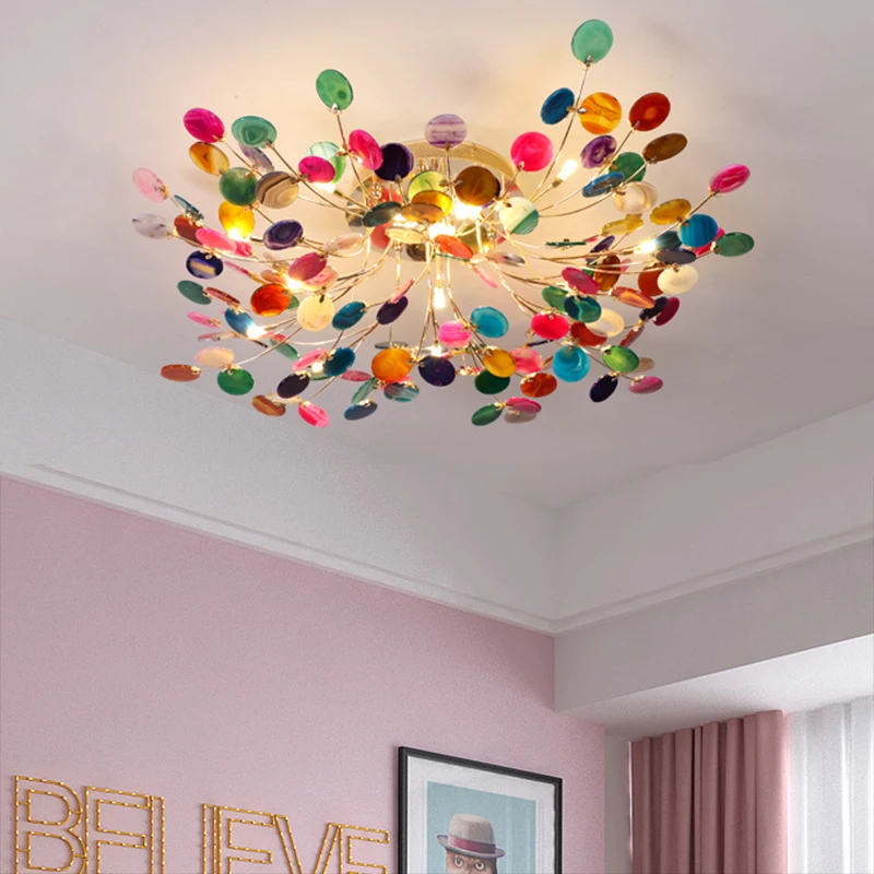 

Nordic Luxury LED Ceiling Lights for Home Colorful Master Kitchen Art Ceiling Lamp Bedroom Light Indoor Lighting for Living Room