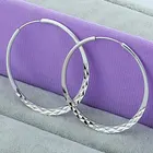 Серьги-кольца женские круглые из серебра 925 пробы, 50 мм, 925