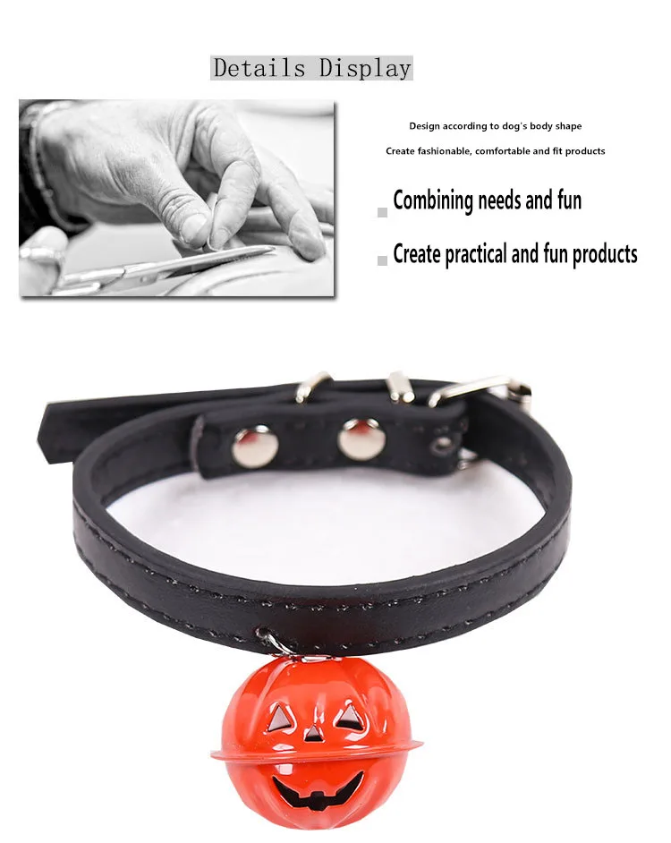 

Creative Pumpkin Bell Halloween Ghost Festival Dog Collar Pet Collar Cat Universal Teddy Hanging Traction Small Medium Pet Gift