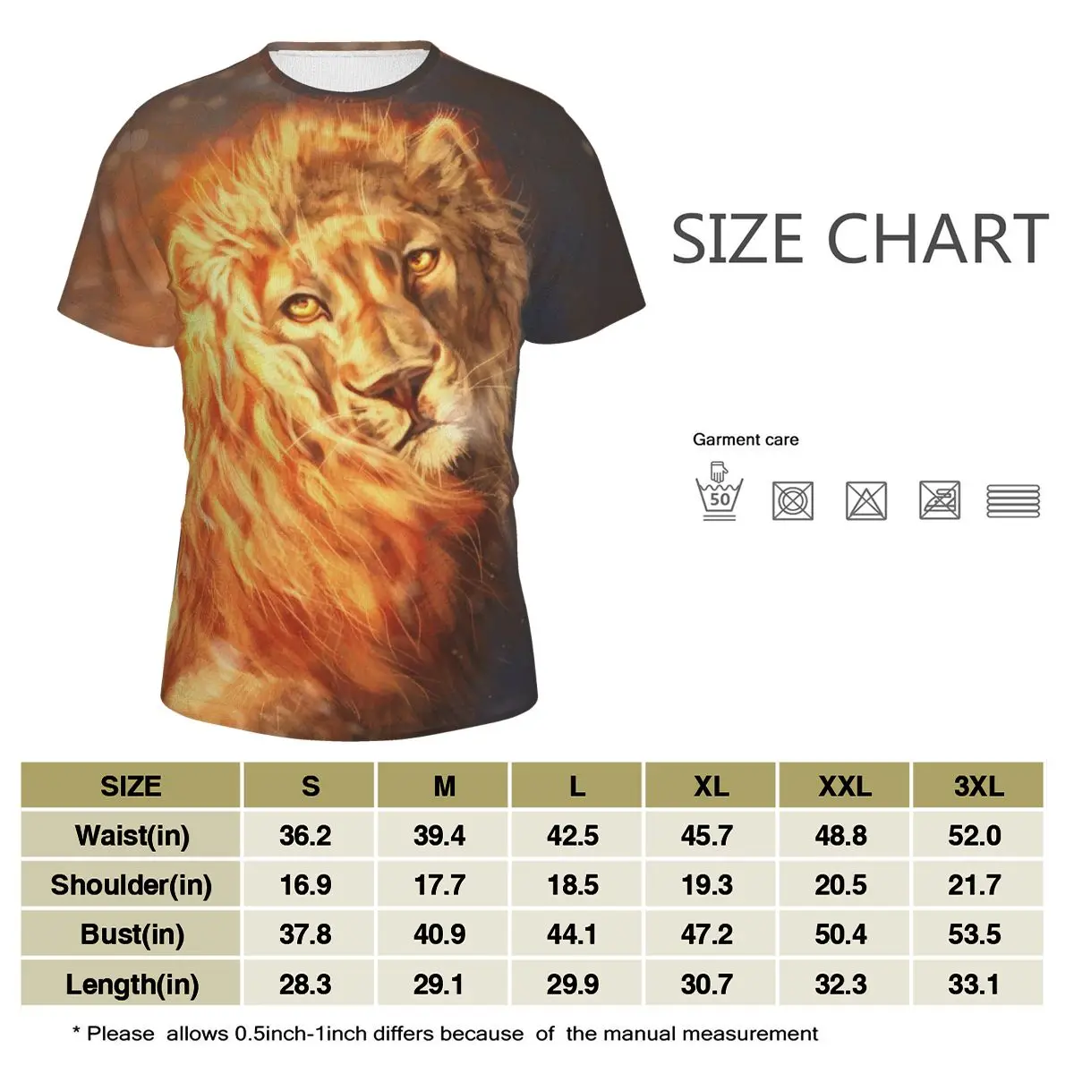 

The Lion T Shirt Men High Quality Aesthetic Cool Vintage T-Shirt Harajuku Streetwear Anime Funny T Shirts