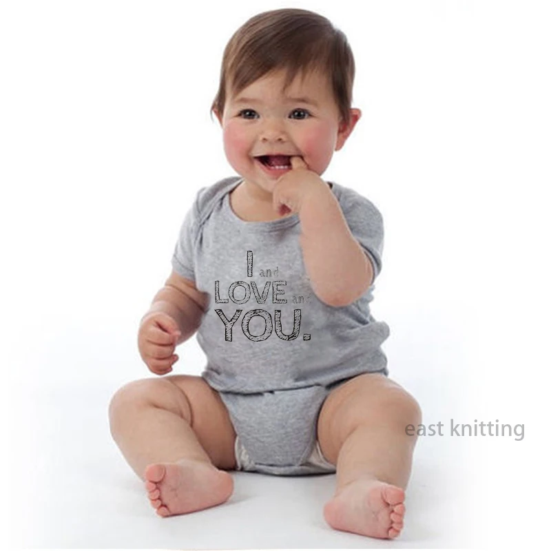 Милый детский комбинезон с надписью Love для новорожденных мальчиков и девочек