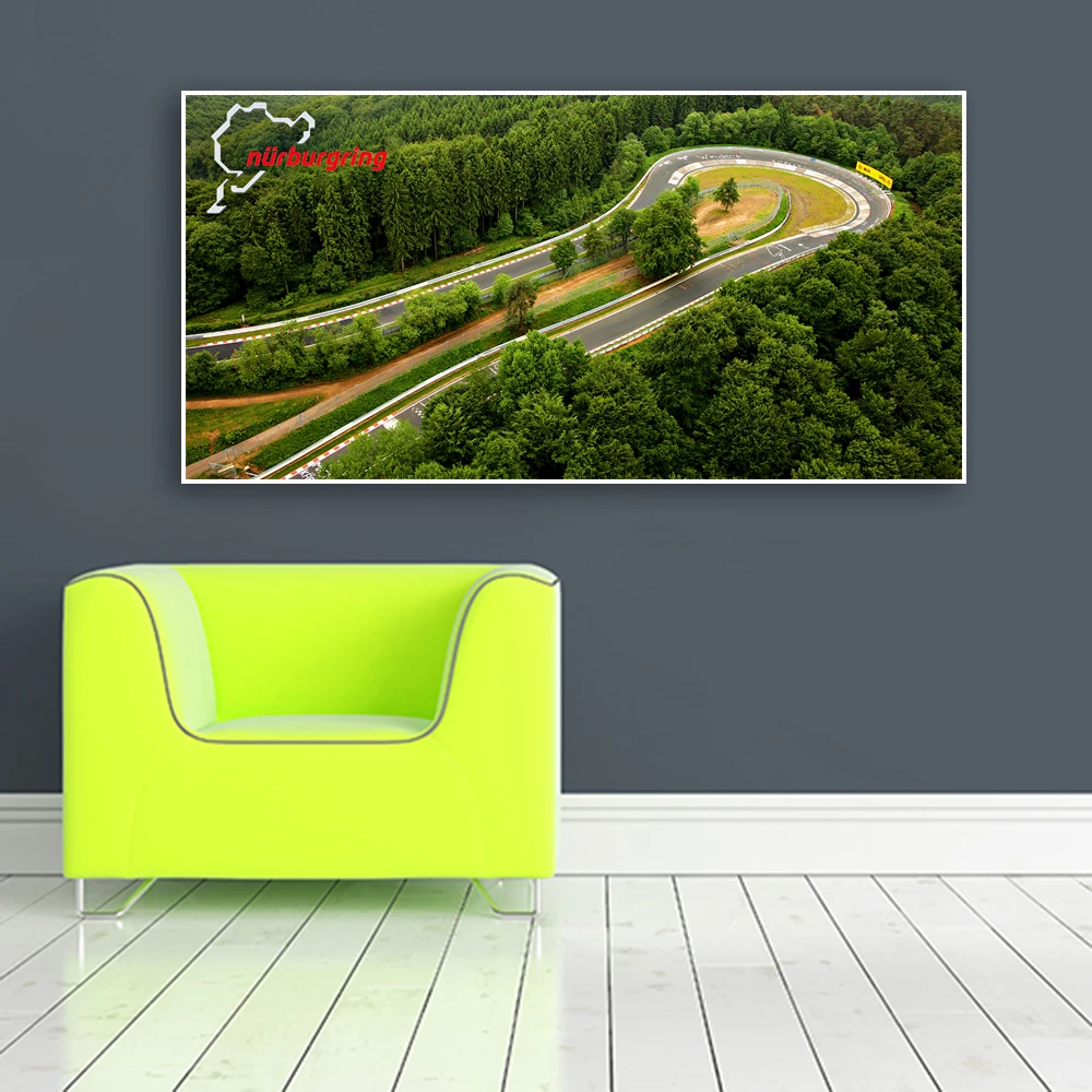 Настенный плакат Nurburgring Rally Road спортивный автомобиль трек картина ночного вида