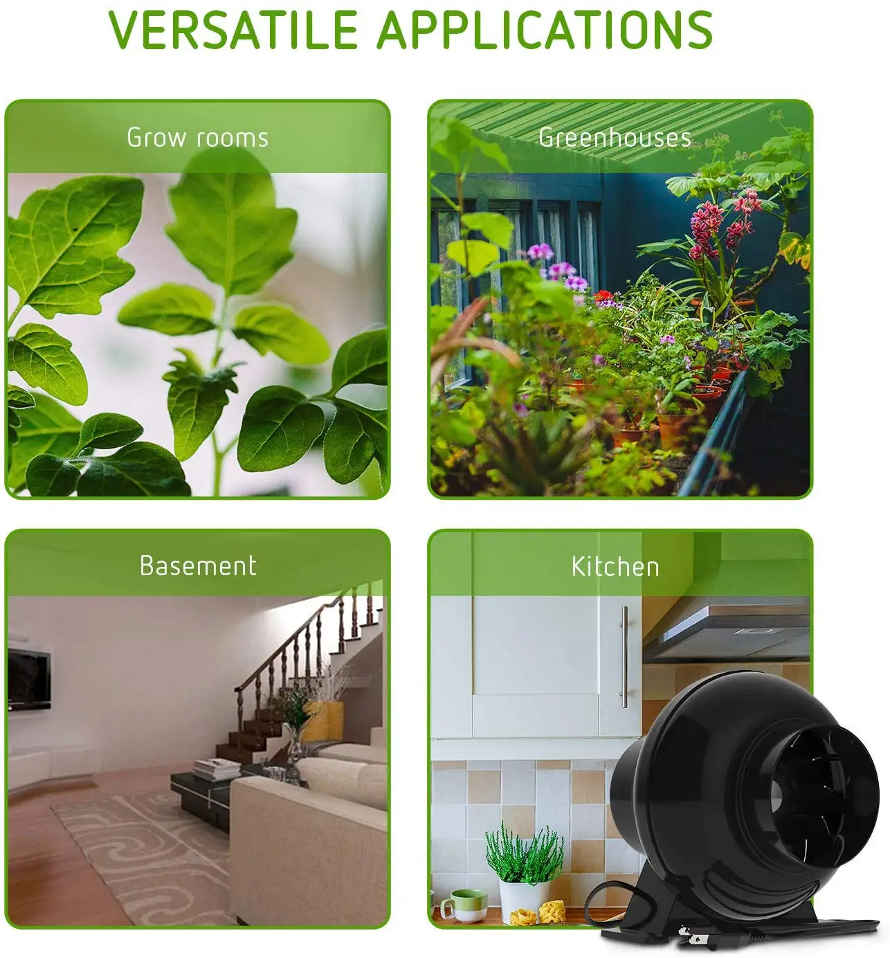 Вентиляционный вентилятор с циркуляцией воздуха 4-дюймовый Фильтр углеродным