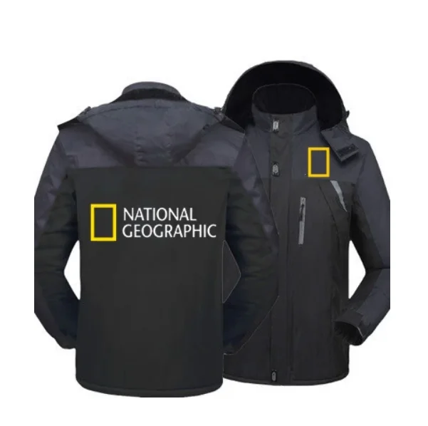 

Новая зимняя мужская куртка с национальным географическим каналом, ветровка с защитой от ветра, водонепроницаемая утепленная флисовая вер...