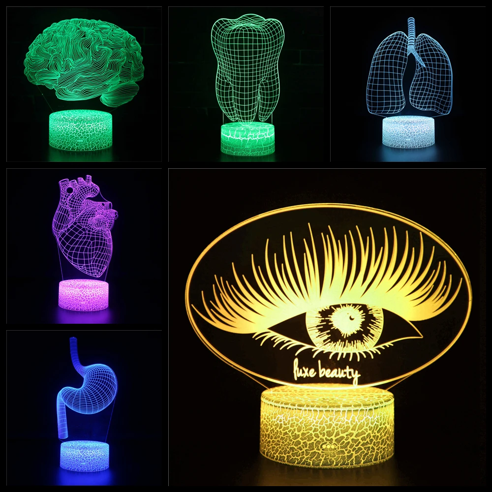 3D иллюзия светильник абстрактные глаза головного мозга сердца желудка всего