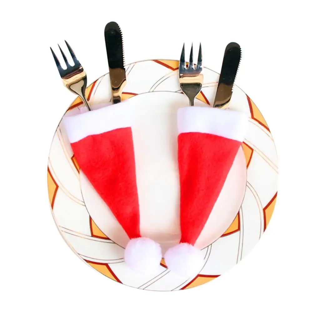 1 шт. рождественские шляпы со столовыми приборами сумка для конфет подарочные