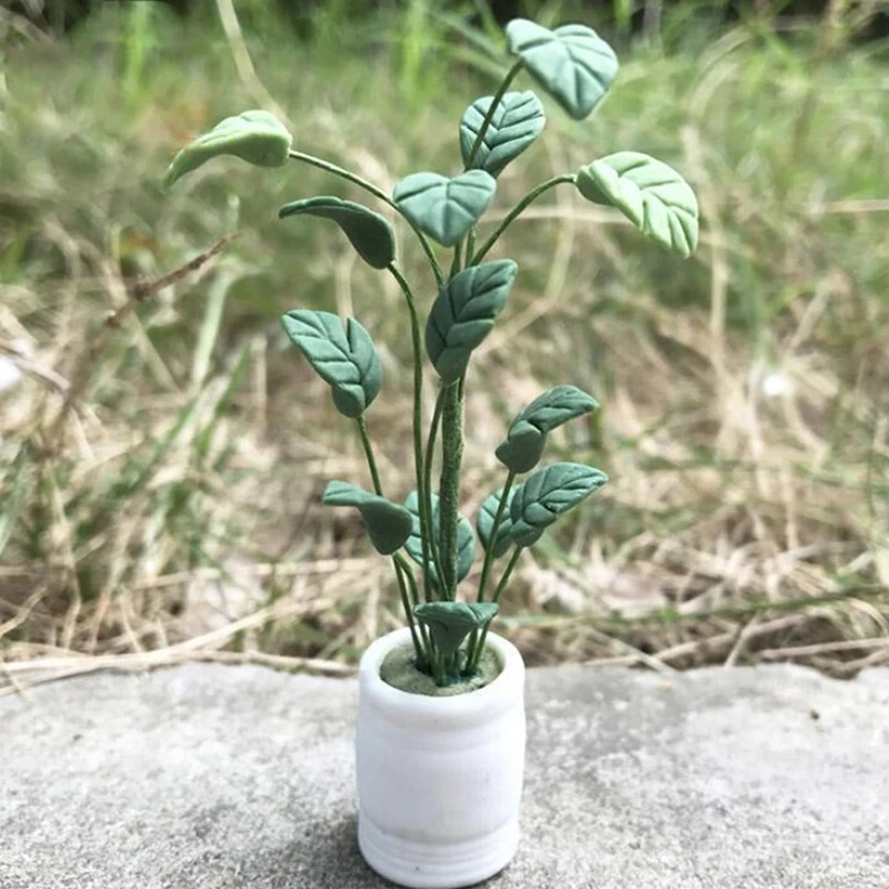 Зеленые Миниатюрные аксессуары 1 шт. мини пластиковое Горшечное дерево имитация