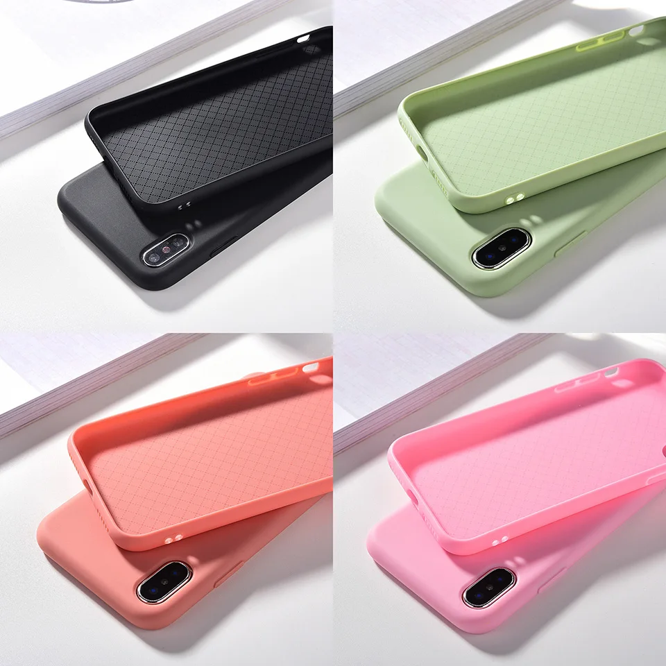 Жидкий силиконовый Оригинальный чехол карамельных цветов для телефона Apple iPhone X Xs