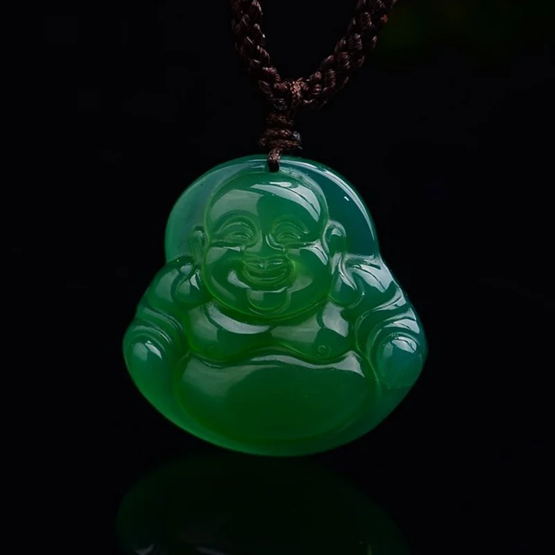 Ожерелье с кулоном в виде Будды зеленого цвета|Подвески| |