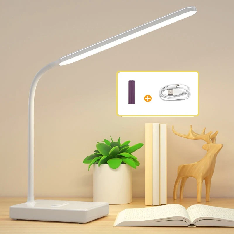 

Яркая настольная лампа, гибкий светодиодный светильник для чтения с сенсорной регулируемой яркостью, с зарядкой от USB, ночник для офиса, спа...
